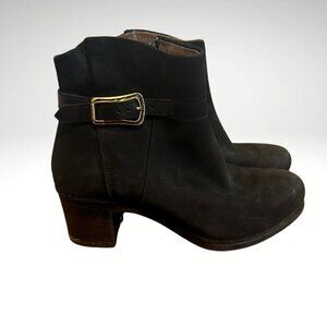 Dansko Hartley Black Leather Ankle Boots with Buckle Size 38